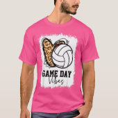 Bleached Volleyball Game Day Vibes Volleyball Mom  T-shirt (Voorkant)