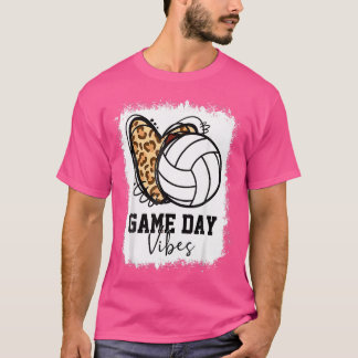 Bleached Volleyball Game Day Vibes Volleyball Mom T-shirt