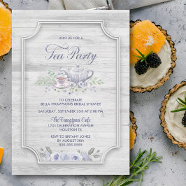 Bleached Wood Tea Party Vrijgezellenfeest Kaart