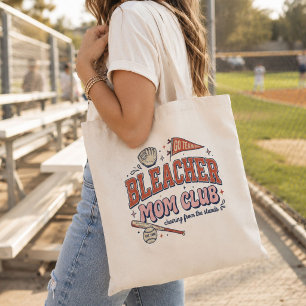 Bleacher Moeder Club Vintage Honkbal Mama Tote Bag