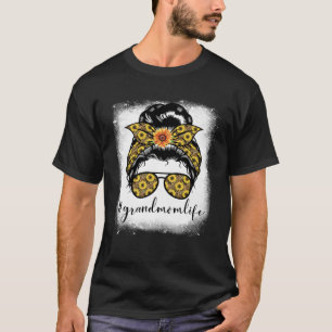 Bleaches Grootmoeder Leven Messy Hair Bun Moederda T-shirt