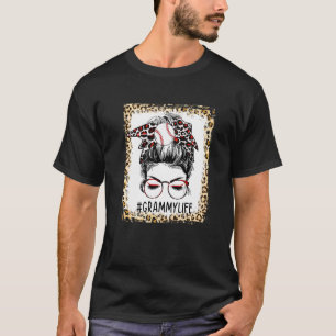 Bleaching Ball Grammy Messy Bun Game Day Mothers D T-shirt