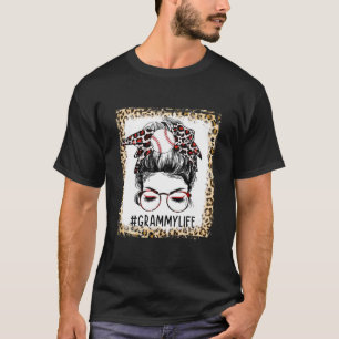 Bleaching Ball Grammy Messy Bun Game Day Mothers D T-shirt