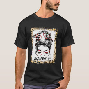 Bleaching Ball Grammy Messy Bun Game Day Mothers D T-shirt