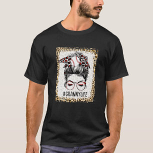 Bleaching Ball Granny Messy Bun Game Day Mothers D T-shirt