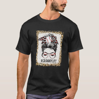 Bleaching Ball Granny Messy Bun Game Day Mothers D T-shirt