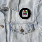 Bleaching Be Kind Autism Awareness Messy Bun Girl Ronde Button 5,7 Cm (In situ)