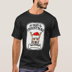 Bleaching Corgi Santa Hat Reindeer Lichten Merry C T-shirt