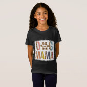 Bleaching Dog Mama Leopard en Boho Mam Mothers T-shirt (Voorkant volledig)