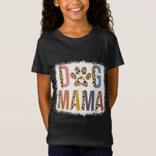 Bleaching Dog Mama Leopard en Boho Mam Mothers T-shirt