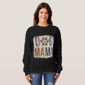Bleaching Dog Mama Leopard en Boho Mam Mothers Trui (Voorkant volledig)