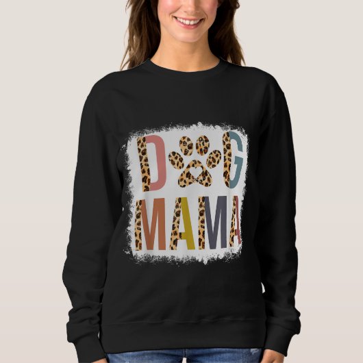Bleaching Dog Mama Leopard en Boho Mam Mothers Trui (Voorkant)