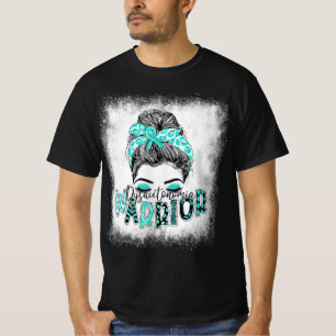 Bleaching Dysautonomia Warrior Messy Bun Turquoise T-shirt