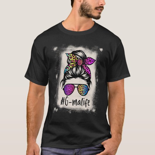 Bleaching G ma life Messy Bun Rainbow Leopard Moth T-shirt (Voorkant)