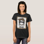 Bleaching Gigi Life Messy Bun Leopard Kerstmis Mot T-shirt (Voorkant volledig)