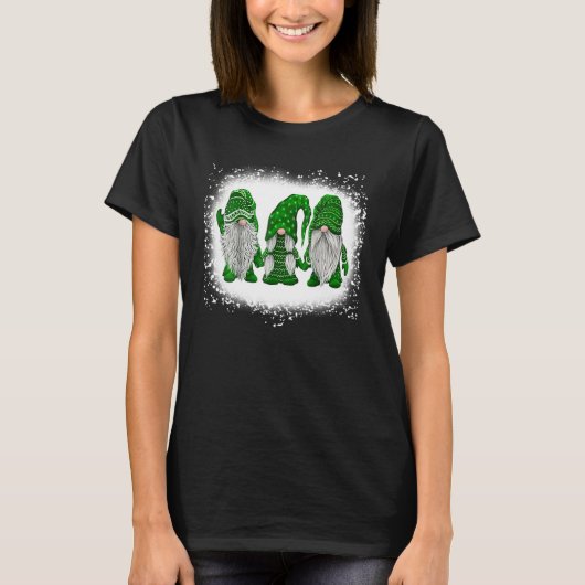 Bleaching Happy St Patrick S Day Three Gnomes Sham T-shirt (Voorkant)