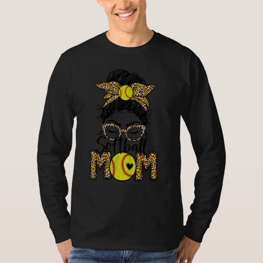 Bleaching Leopard Softball Mam Day Bun M T-shirt (Voorkant)