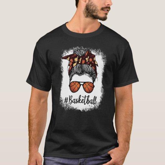 Bleaching Ma Life Basketball Ma Leopard Messy Bun T-shirt (Voorkant)