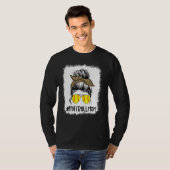 Bleaching Ma Life Leopard Messy Bun Softball Game T-shirt (Voorkant volledig)