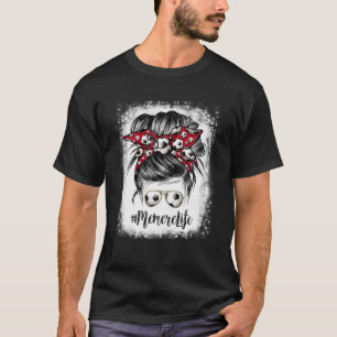 Bleaching Memere Life Soccer Moederdag Messy Bun T-shirt