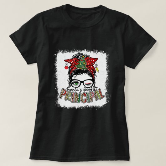 Bleaching Messy Bun Santa's favoriete rector Chri T-shirt (Design voorkant)