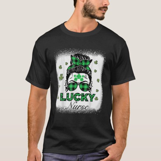 Bleaching One Lucky Nurse Patricks Day Leopard Sha T-shirt (Voorkant)