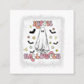 Bleaching Retro Hippie Halloween Ghost Boo Spooky  Vierkante Visitekaartje (Voorkant)