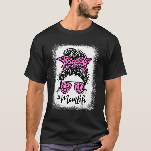 Bleaching Roze Leopard Mam Life Moederdag T-shirt (Voorkant)