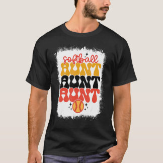 Bleaching Softball Auntie Retro Softball Moeder T-shirt
