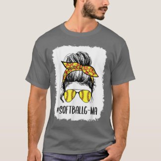 Bleaching Softball Gma Life Messy Bun Moederdag T-shirt