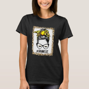 Bleaching Softball Granny Messy Bun Game Day Moede T-shirt