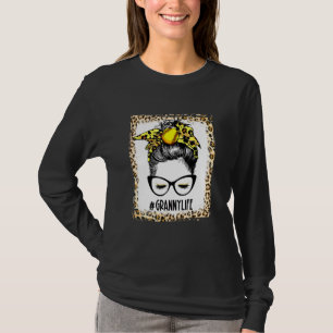 Bleaching Softball Granny Messy Bun Game Day Moede T-shirt