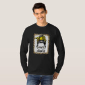 Bleaching Softball Granny Messy Bun Game Day Moede T-shirt (Voorkant volledig)