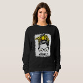 Bleaching Softball Granny Messy Bun Game Day Moede Trui (Voorkant volledig)
