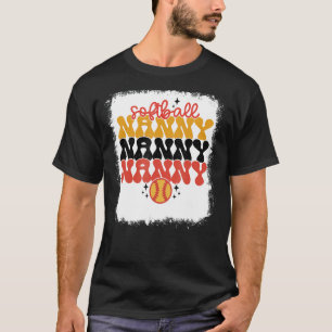 Bleaching Softball Nanny Retro Softball Moeder T-shirt