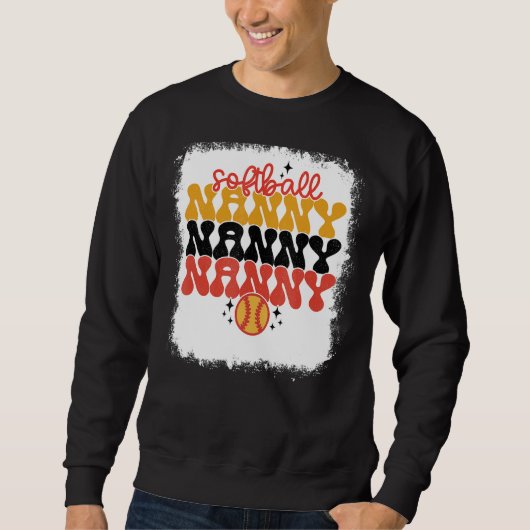 Bleaching Softball Nanny Retro Softball Moeder Trui (Voorkant)