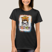 Bleaching Spooky Dog Mam Messy Bun Halloween Dog M T-shirt (Voorkant)