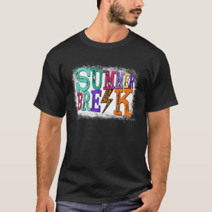 Bleaching Summer Break Lightning Leopard Teacher E T-shirt