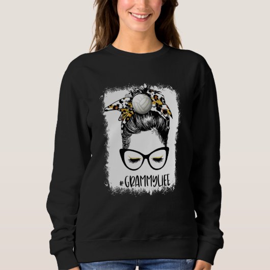 Bleaching Volleyball Grammy Life Leopard Messy Bun Trui (Voorkant)
