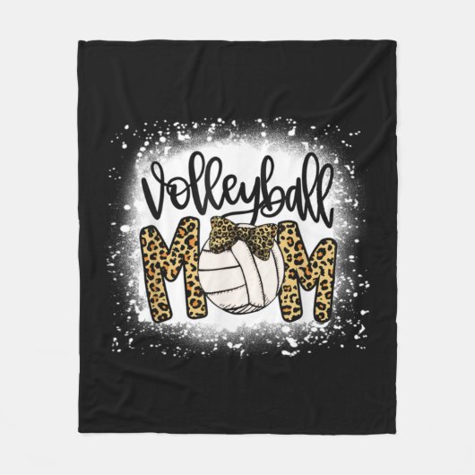 Bleaching Volleyball Ma Leopard Fun Ball Mam Mothe Fleece Deken (Voorkant)