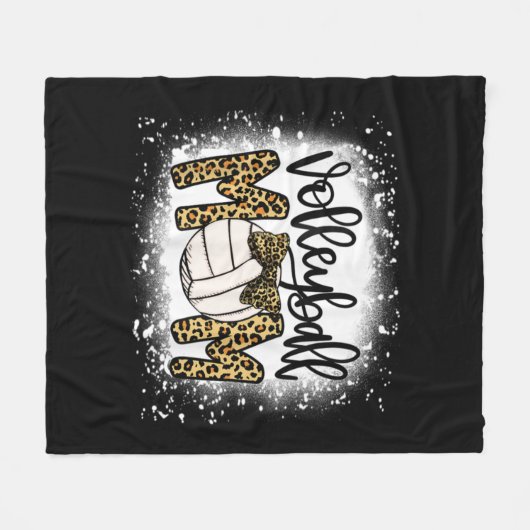 Bleaching Volleyball Ma Leopard Fun Ball Mam Mothe Fleece Deken (Voorkant (Horizontaal))