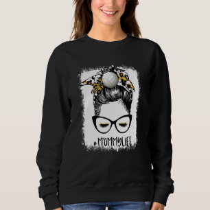 Bleaching Volleyball Mammie Life Leopard Messy Bun Trui