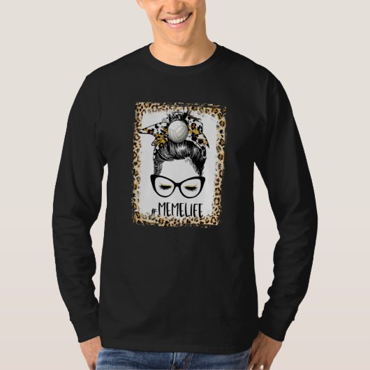 Bleaching Volleyball Meme Bun Game Day Moeder T-shirt (Voorkant)