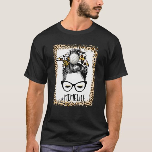 Bleaching Volleyball Meme Bun Game Day Moeder T-shirt (Voorkant)