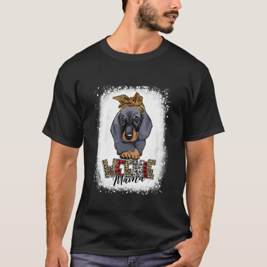 Bleaching Weenie Mama Leopard Dachshund Mam T-shirt (Voorkant)