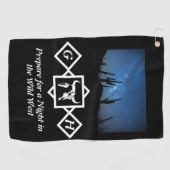 Bleaching Whit Bull Skull Silhouette Monogram foto Golfhanddoek (Horizontaal)