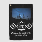 Bleaching Whit Bull Skull Silhouette Monogram foto Golfhanddoek (Voorkant)