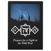 Bleaching Whit Bull Skull Silhouette Monogram foto Klembord (Achterkant)