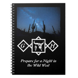 Bleaching Whit Bull Skull Silhouette Monogram foto Notitieboek