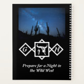 Bleaching Whit Bull Skull Silhouette Monogram foto Planner (Achterkant)